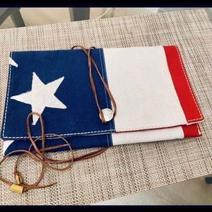 EUC RARE😍 TOTEM SALVAGED HAND-MADR FLAG LG CLUTCH